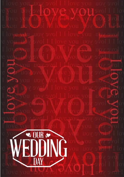 Our wedding day stamp I love you background — Stock Photo, Image