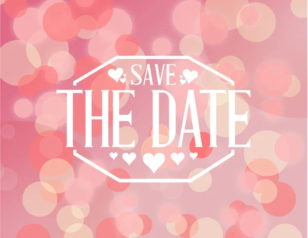 Save the date pink bokeh background sign — Stock Photo, Image