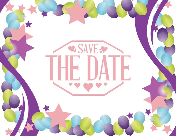 Save the date party card sign — Stock Photo, Image