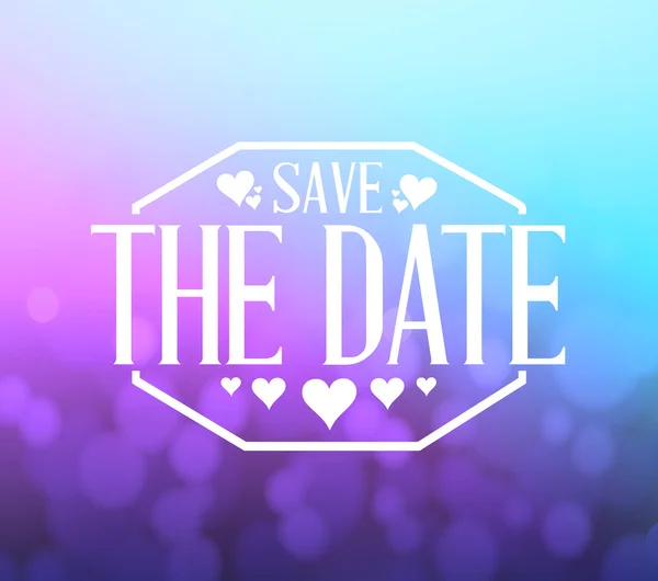 Save the date purple and blue bokeh background — Stock Photo, Image