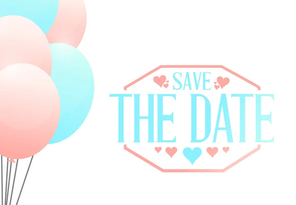 Save the date balloons sign illustration — Stock Photo, Image