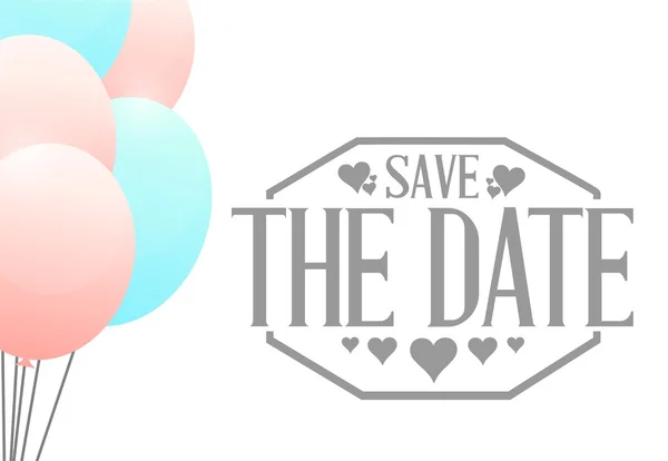 Save the date balloons sign illustration design — Stock Photo, Image