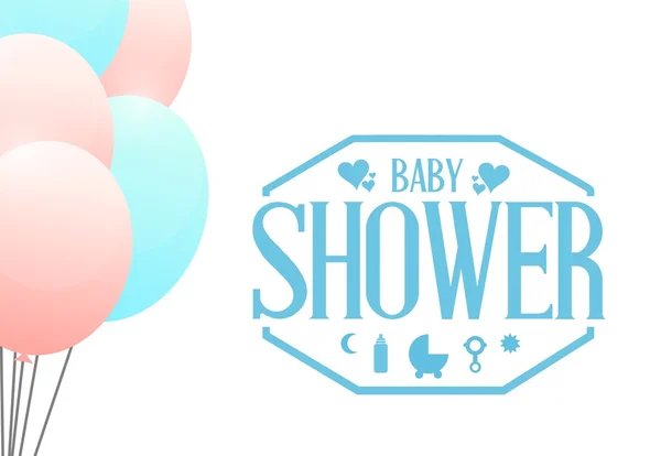 Boy. baby shower balloons sign illustration — Stock Photo, Image