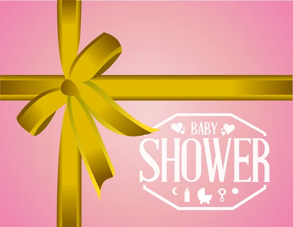 Baby shower wstążka znak ilustracja — Zdjęcie stockowe