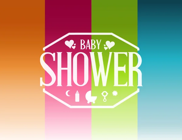 Baby sprcha barvu čáry podepsat pozadí — Stock fotografie