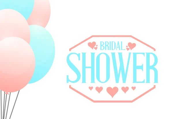 Bridal shower balloons sign illustration design — Stock Photo, Image