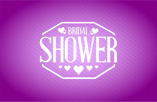 Bridal shower sign purple background illustration — Stock Photo, Image