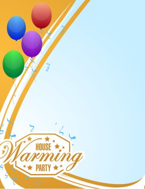 ev ısınma Parti balonları arka plan işareti kart