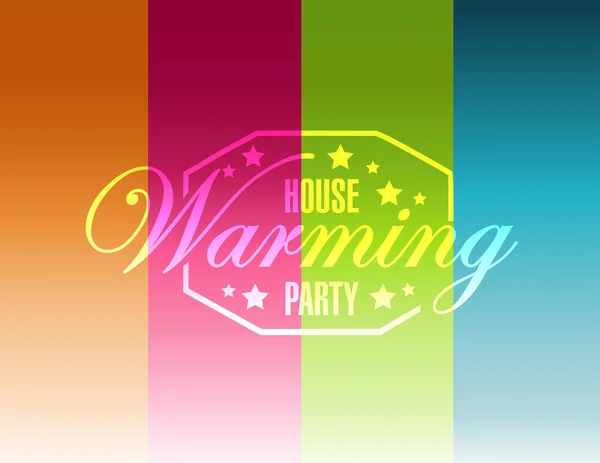 Ev ısınma parti renkli çizgiler arka plan işareti — Stok fotoğraf