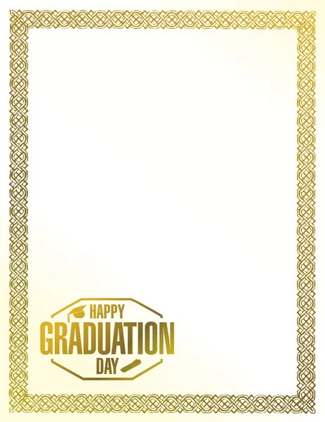 Happy graduation day golden border — Stock Photo, Image