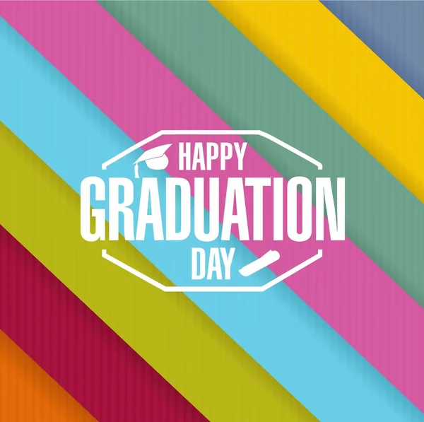 Happy graduation day sign illustration design — Stock Photo, Image