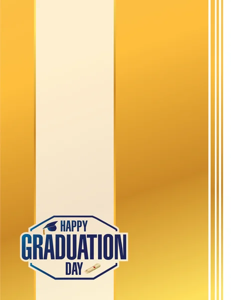 Feliz día de graduación sello oro tarjeta de lujo — Foto de Stock