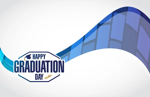 Happy graduation day stamp modern background — Stock Photo, Image