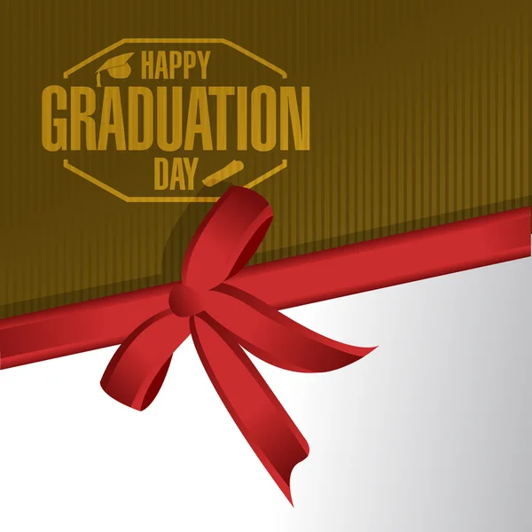 Happy graduation day ribbon card — Stock Photo, Image