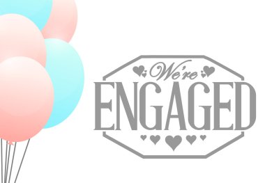 Biz başlattık damga balon arka plan