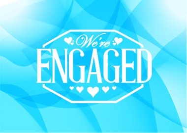 Biz işareti mavi arka plan damga başlattık