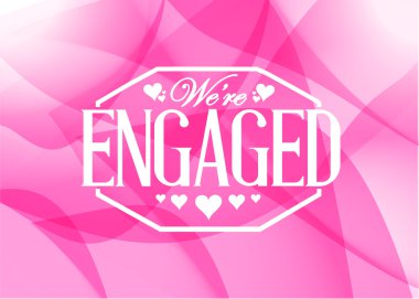 Biz işareti pembe arka plan damga başlattık