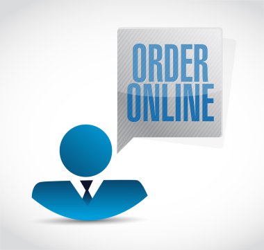 Sipariş online işadamı mesaj işareti kavramı