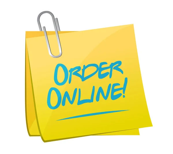 Order online memo post sign concept — Stock Photo, Image