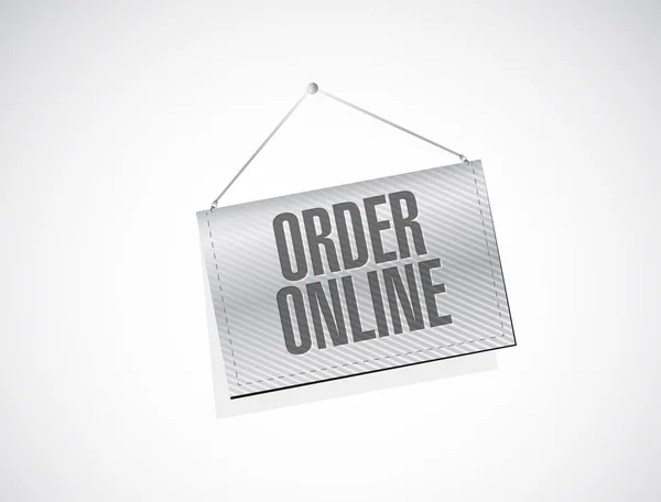 Order online hanging banner sign concept — Stock Photo, Image