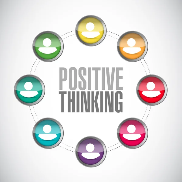Pozitív gondolkodás kapcsolat kör jel fogalma — Stock Fotó