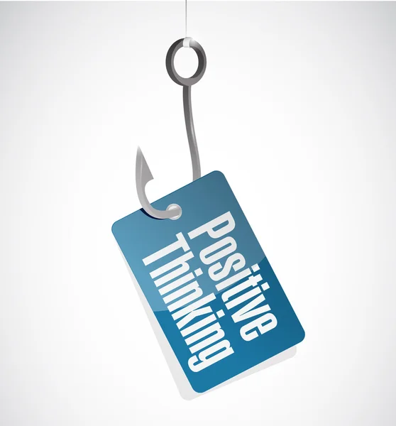 Positive thinking fishing hook sign concept — Stock Photo, Image