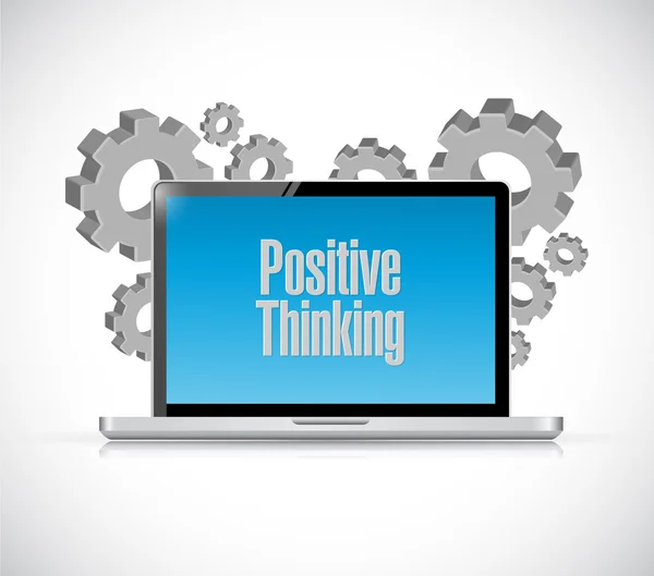 Positive thinking computer sign concept — Stock Photo, Image