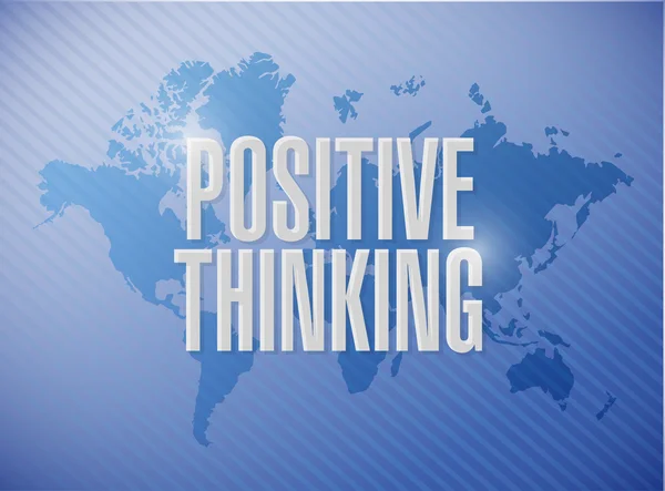 Концепция жестов карты мира позитивного мышления — стоковое фото