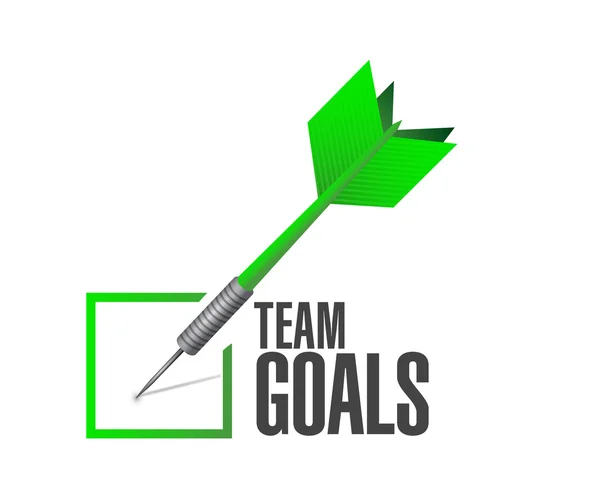 stock image Team goals check dart approval sign concept