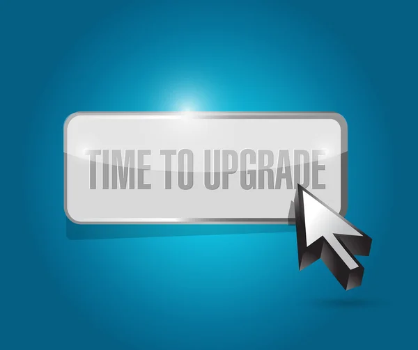 Tijd aan upgrade knop teken concept — Stockfoto