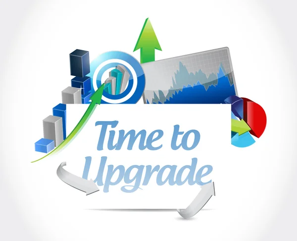 Time to upgrade business graphs sign concept — Stock Photo, Image
