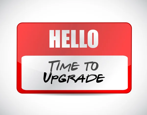 Time to upgrade name tag sign concept — Stock Photo, Image