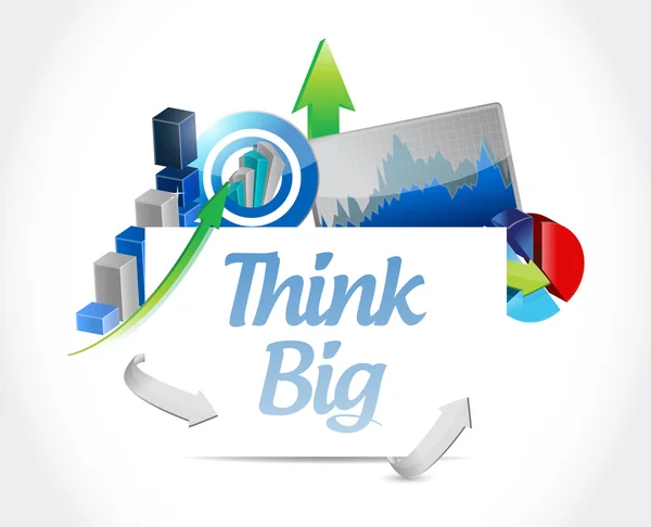 Think big business graphs sign concept — Stock Photo, Image