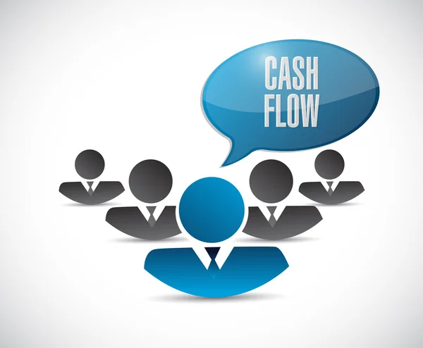 Cash flow mennesker besked tegn koncept - Stock-foto