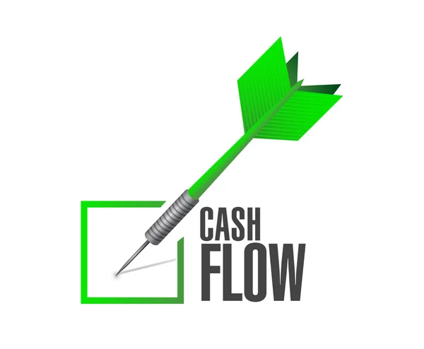 Cash flow check fléchettes signe concept — Photo