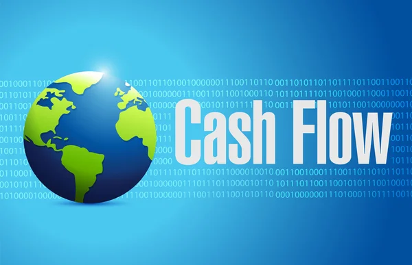 Cash-flow globe binaire teken concept — Stockfoto