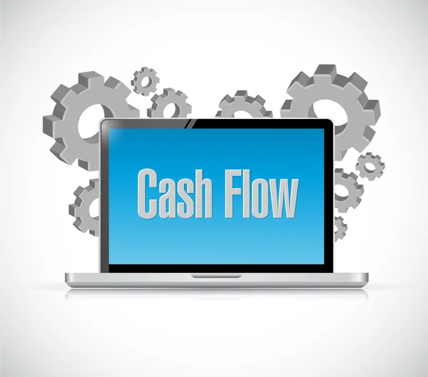 Cash-flow technologie computer teken concept — Stockfoto