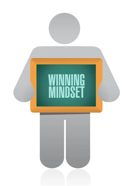 Winning mindset people board sign concept — Stock Photo, Image