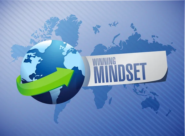Winning mindset globe sign concept — Stock Photo, Image
