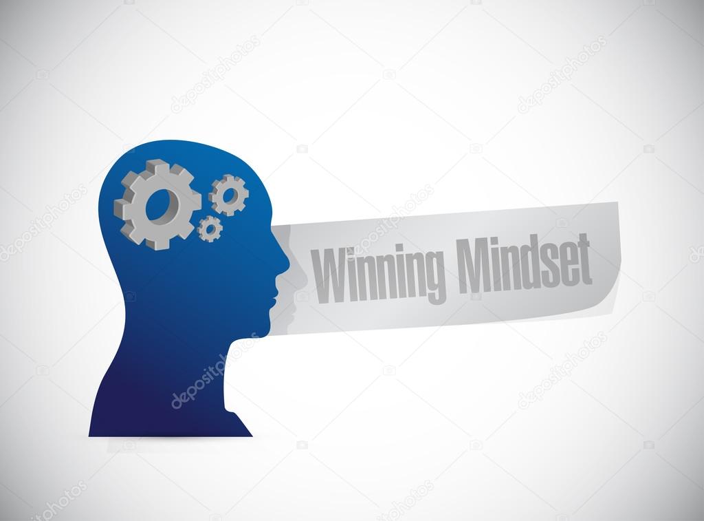 winning mindset thinking brain sign concept