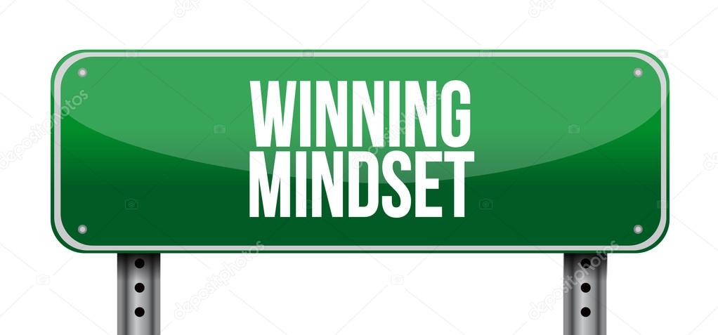 winning mindset street road sign concept