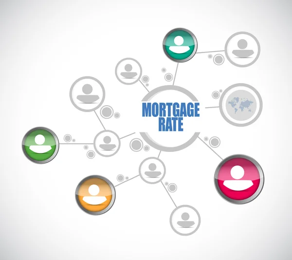 Mortgage rate people diagram sign concept — Stock Photo, Image