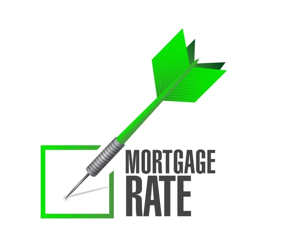 Mortgage rate check dart sign concept — Stock Photo, Image