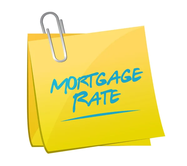 Mortgage rate memo post sign concept — Stock Photo, Image