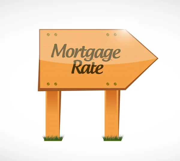 Mortgage rate wood sign concept — Stock Photo, Image