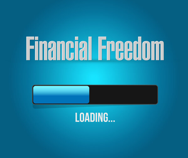 financial freedom loading bar sign concept