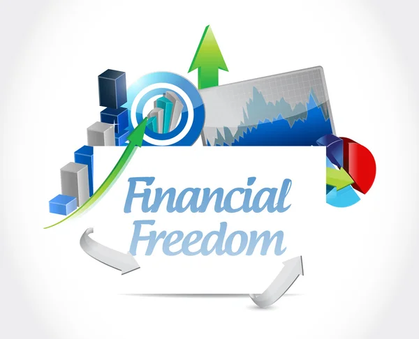 Financiële vrijheid bedrijfsconcept grafiek teken — Stockfoto