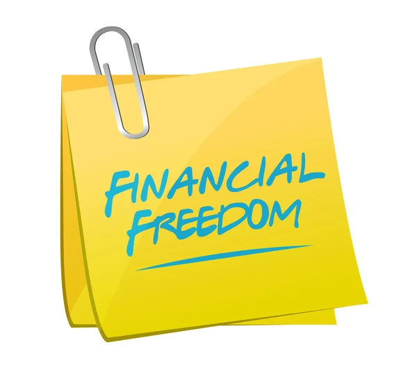 Financial freedom memo post sign concept — Stock Photo, Image