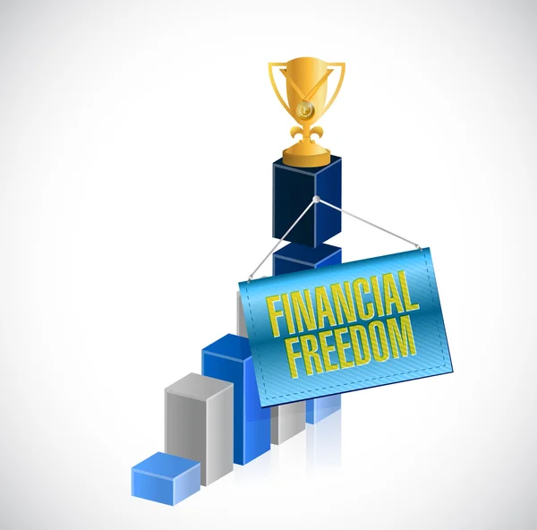 Libertad financiera negocio gráfico signo concepto — Foto de Stock