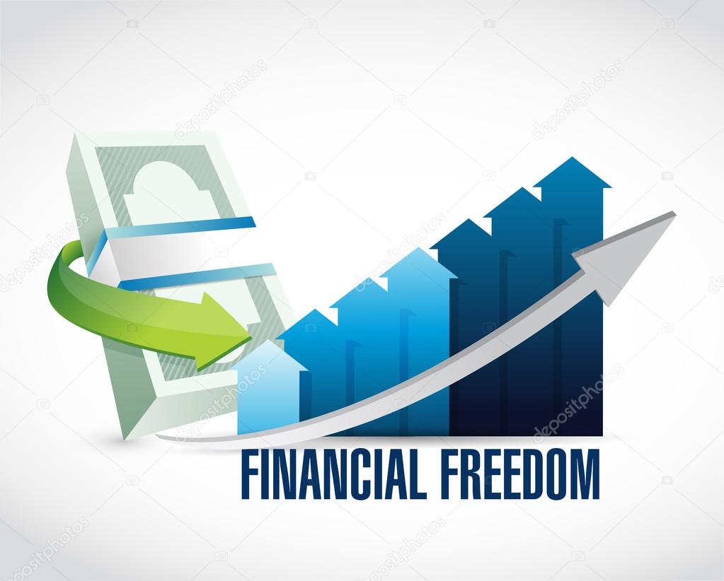 financial freedom business graph sign concept